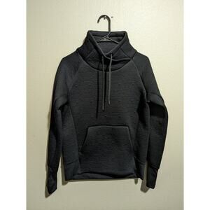 Athleta Jacquard Elevation Jacket Sweatshirt Size XXS Black Pullover Oversized